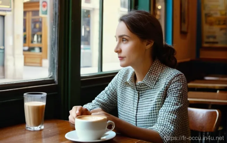 응급구조사 응급처치 사례 - **Observing Subtle Distress in a Parisian Cafe:**
    A medium shot capturing a bustling, yet cozy, ...