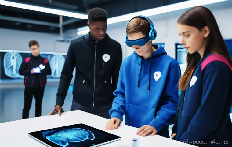 응급구조사와 학교 응급처치 교육 - **Prompt:** A vibrant and educational classroom setting in a French primary school, filled with appr...